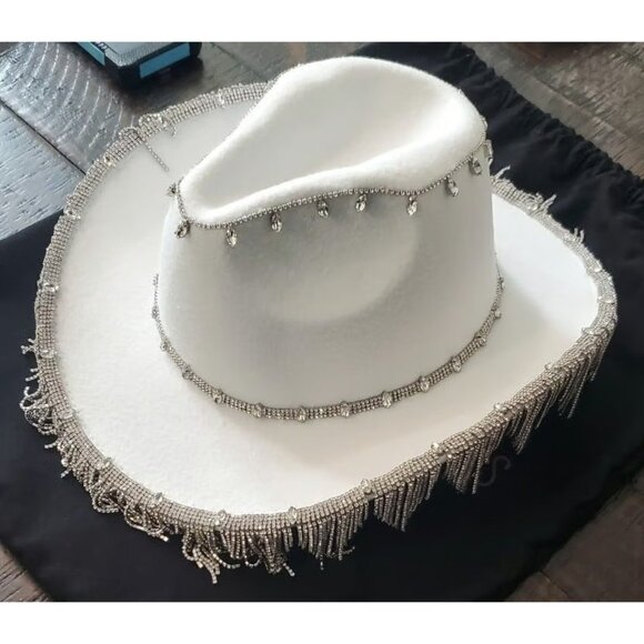 8 Other Reasons Rhinestone Cowboy Hat White Crystal